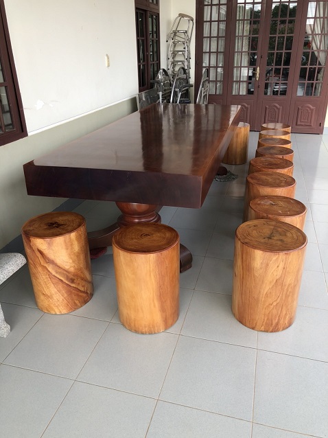 Đôn ngồi gỗ lim campuchia - ghế ngồi
