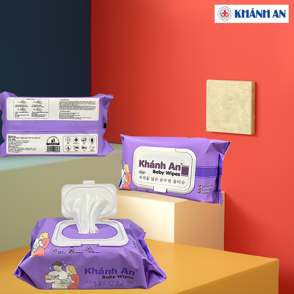 Khăn giấy ướt khánh an gói to 675g không mùi an toàn cho da