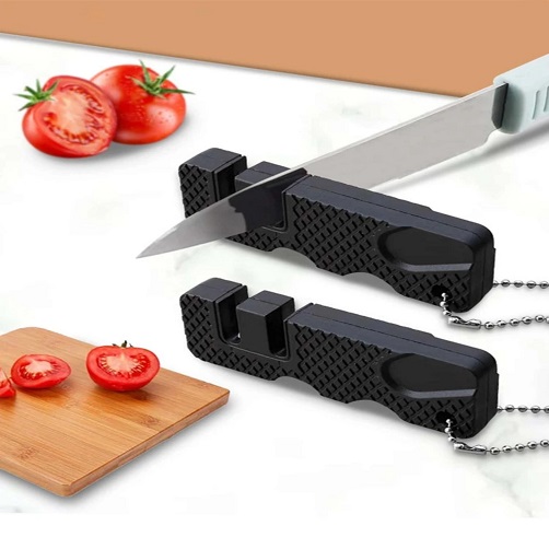 Dụng cụ mài dao mini cầm tay có móc treo 2 ngăn mài bằng sứ và thép nhỏ gọn nhưng cực kì hiệu quả