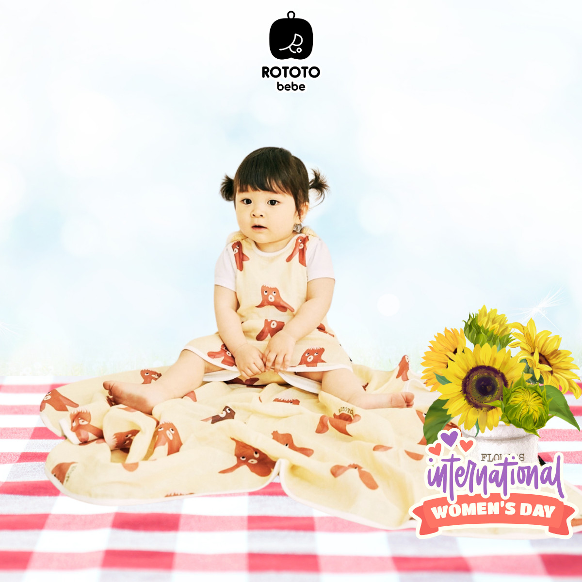Chăn xô cho bé rototobebe nhập khẩu hàn quốc - aladdin vina