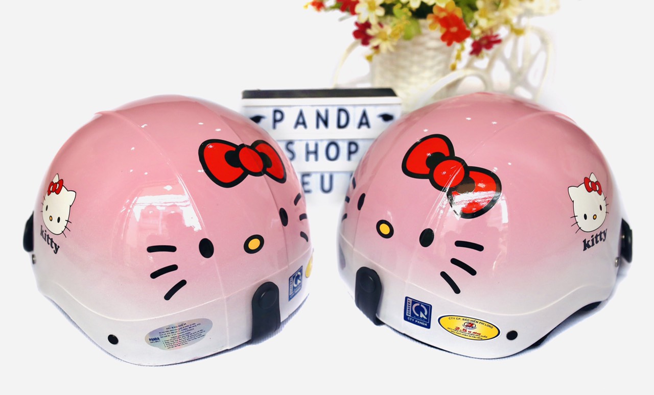 [HCM]Nón bảo hiểm Kitty mix 2 màu Ombre hàng sịn sò