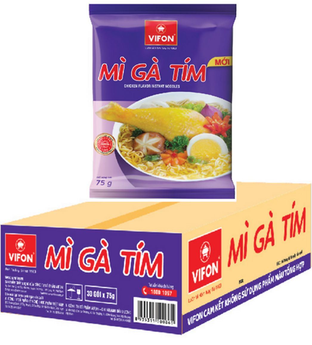    Thùng 30 gói   Mì Gà Tím VIFON 75g 