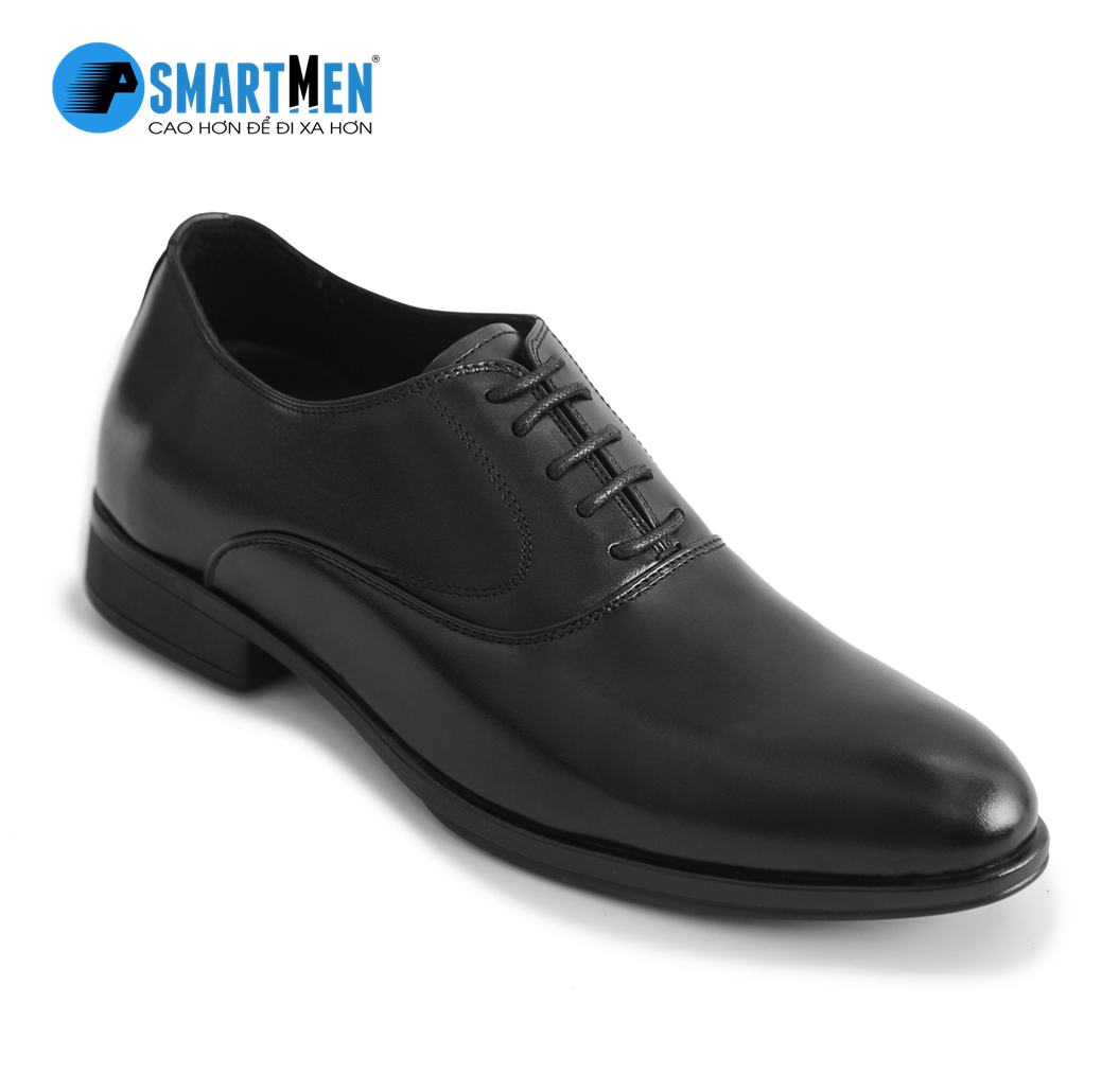 Giày tây Da bò tăng chiều cao SMARTMEN GC-08 Đen