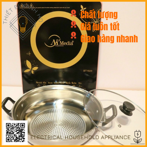 Bếp điện từ media md-bt1820 tặng kèm nồi - bếp từ đơn phím cơ media md-bt1820 công suất 2000w