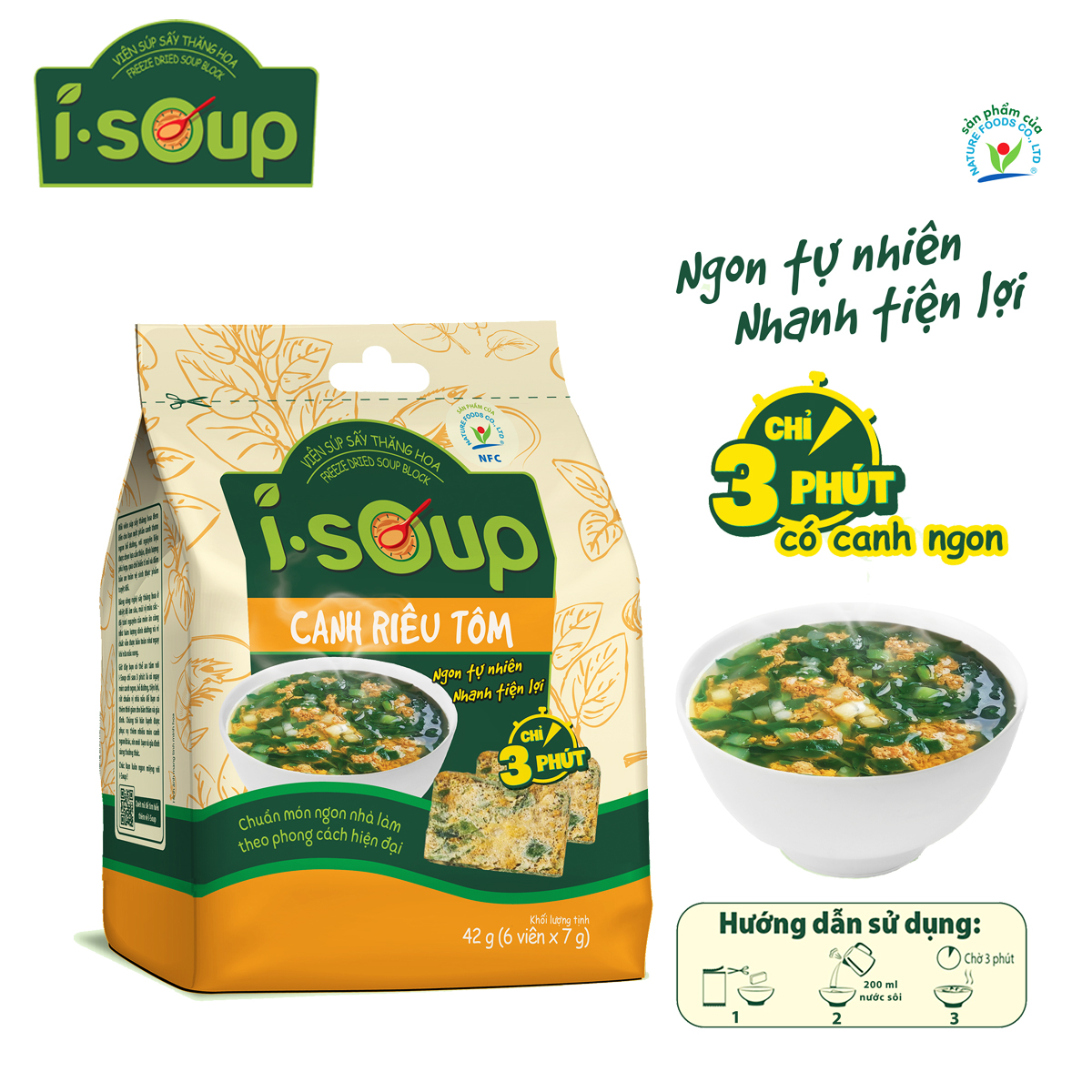 CANH RIÊU TÔM SHRIMP SOUP ISOUP 42 GRAM