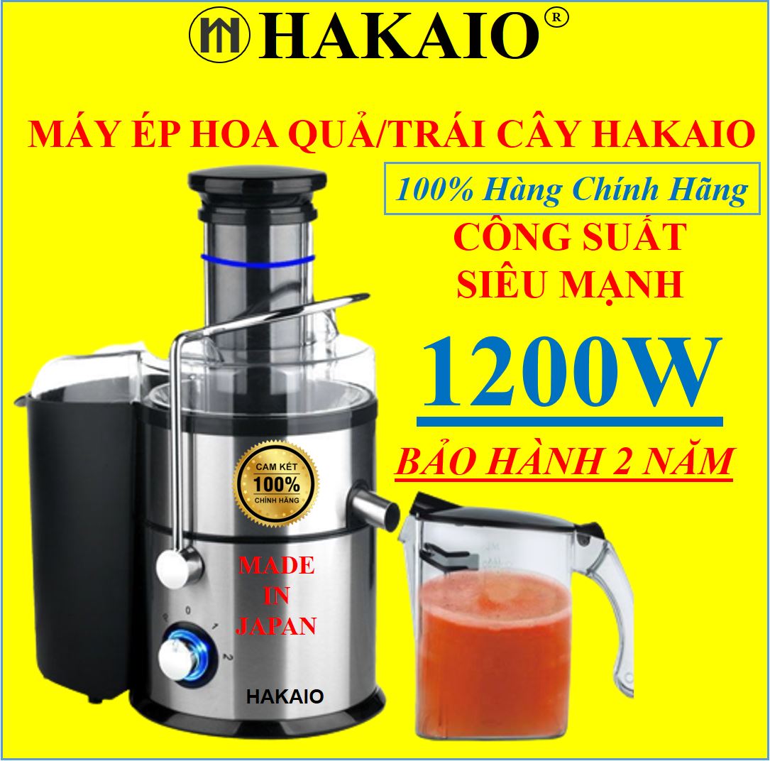 Máy ép trái cây hoa quả HAKAIO công suất 1200W Bảo hành 24 Tháng Máy ép hoa quả, rau củ, siêu khỏe, vắt kiệt nước