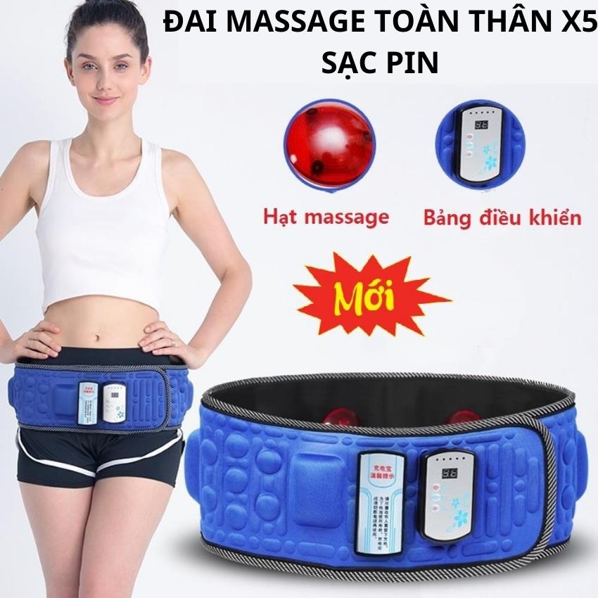 Đai mátxa, Đai Massage X5 Sạc Pin Loại xịn, Máy Đánh Tan Mỡ bụng , Masage Đa Năng giúp bạn có 1 dóc dáng đẹp chuẩn quyết rủ