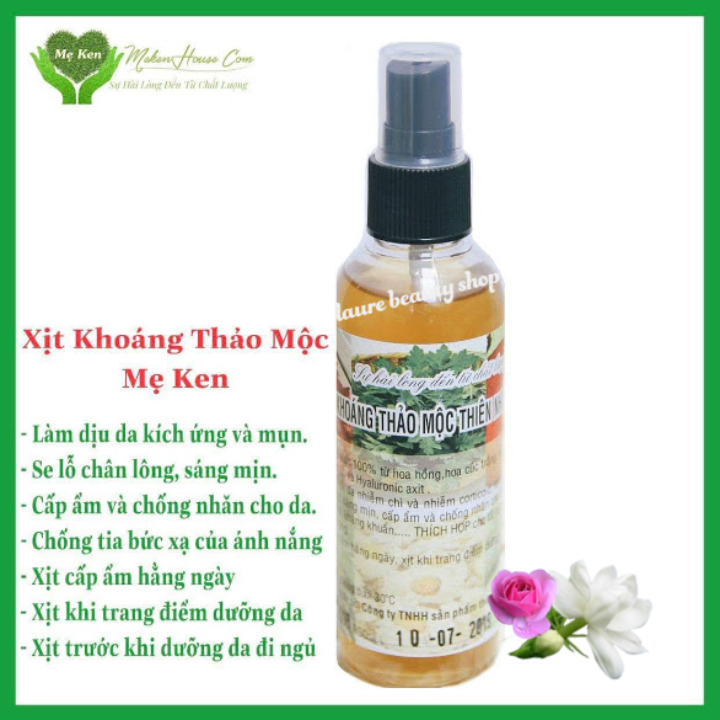 [FREESHIP MAX]Xịt Khoáng Thảo Mộc Mẹ Ken, Làm Dịu Mát Da, Cấp Ẩm Giữ Lớp Trang Điểm, Ngăn Ngừa Mụn, Phục Hồi Da Nhiễm Chì Và Nhiễm Corticoid, Chống Nắng, Kháng Khuẩn