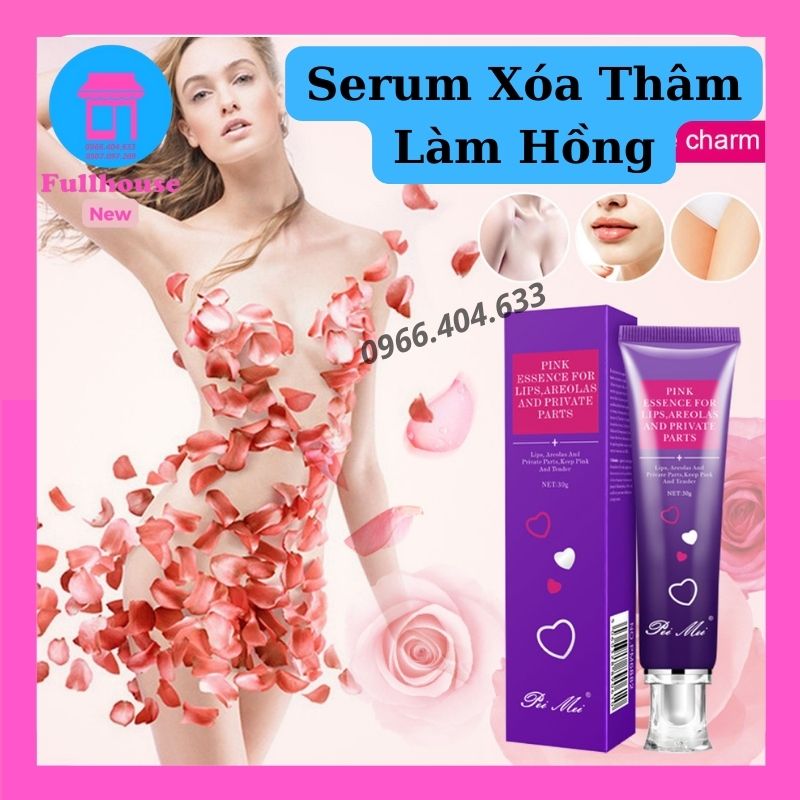 [FreeShip+Quà] Serum Kem Xóa Thâm Làm Hồng Môi, Ti và Cô Bé Tinh Chất Làm Hồng Mờ Thâm Hiệu Quả Sau 7 Ngày PeiMei, Sexy Pink 30ml