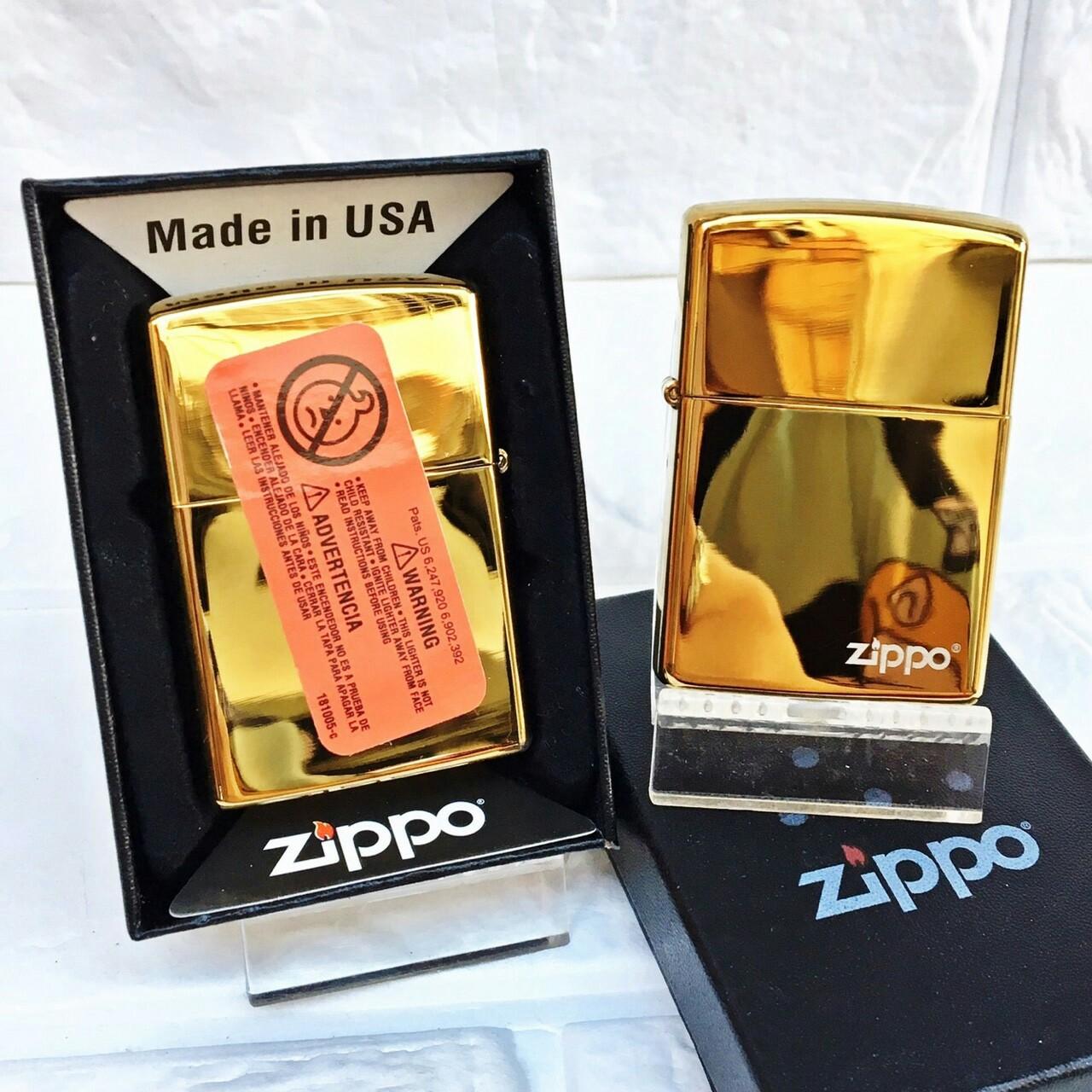 [HCM]Bật Lửa Zippo USA Trơn - Vàng