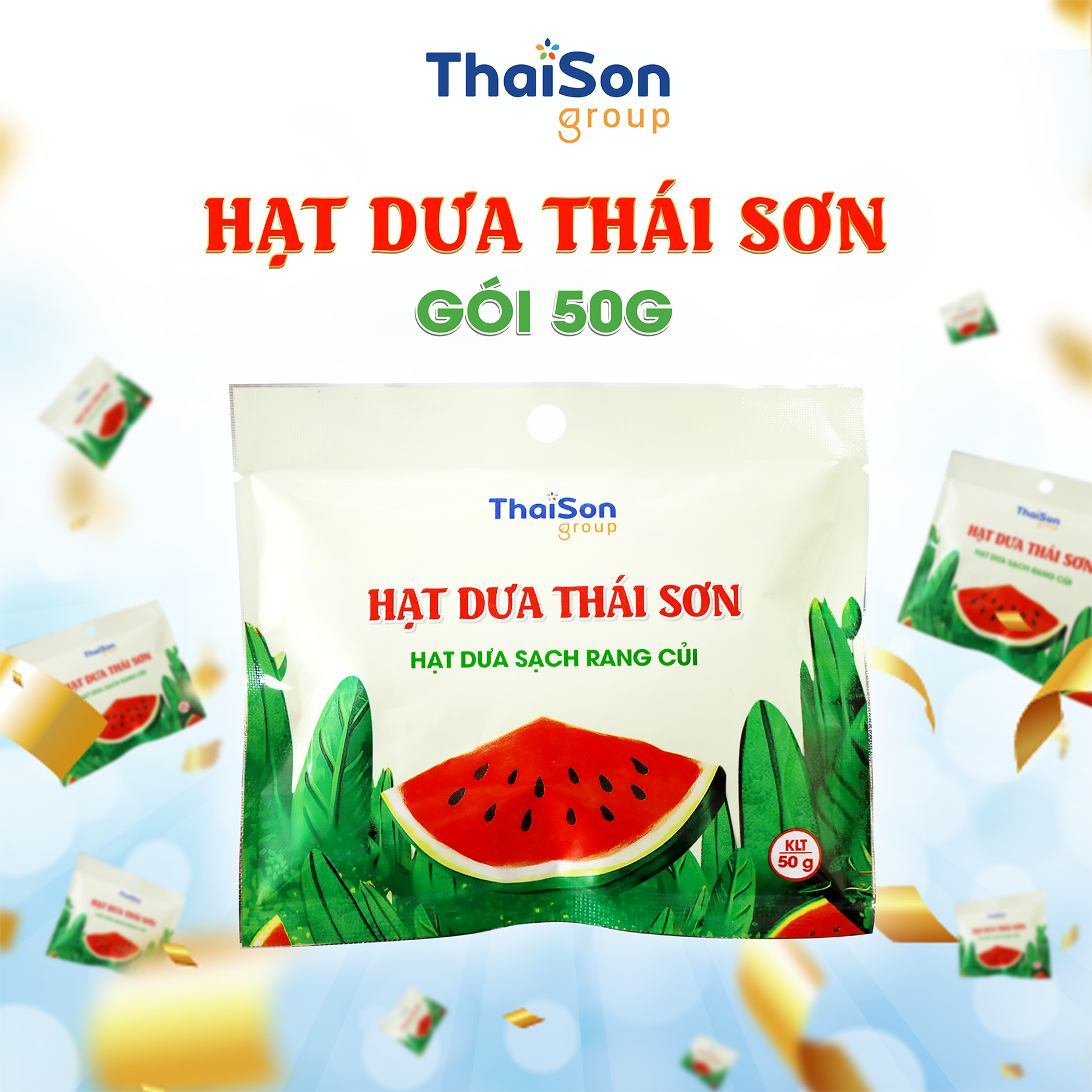 Gói 50g - Hạt Dưa Thái Sơn - Hạt dưa sạch rang củi loại 1 thơm ngon đặc biệt - gói nhỏ tiện lợi