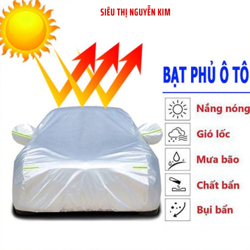 Bạt phủ xe ô tô áo trùm xe hơi tấm che nắng cho xe ô tô 5 chỗ gấp xếp gọn gàng kèm túi đựng chất liệu vải dù chống nước tốt chống nắng vượt trội độ bền cao BPMàu xám