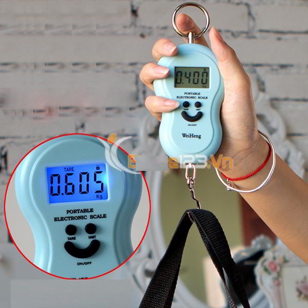 Cân điện tử mặt cười Portable mini cầm tay tối đa 40kg