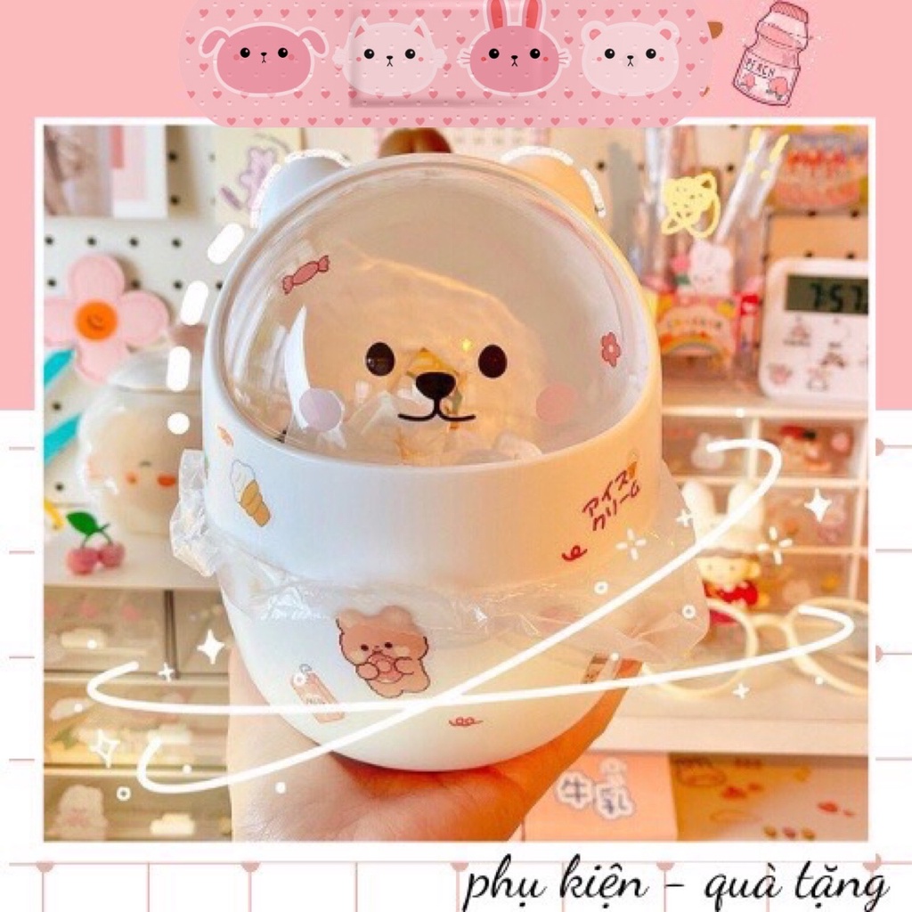 Thùng rác mini nắp lật ngộ nghĩnh, đáng yêu
