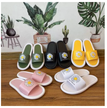 [HCM]Dép Lê Quai Ngang Nữ In Hình Hoa Cúc Phong Cách Hàn Quốc Mới Nhất 2020