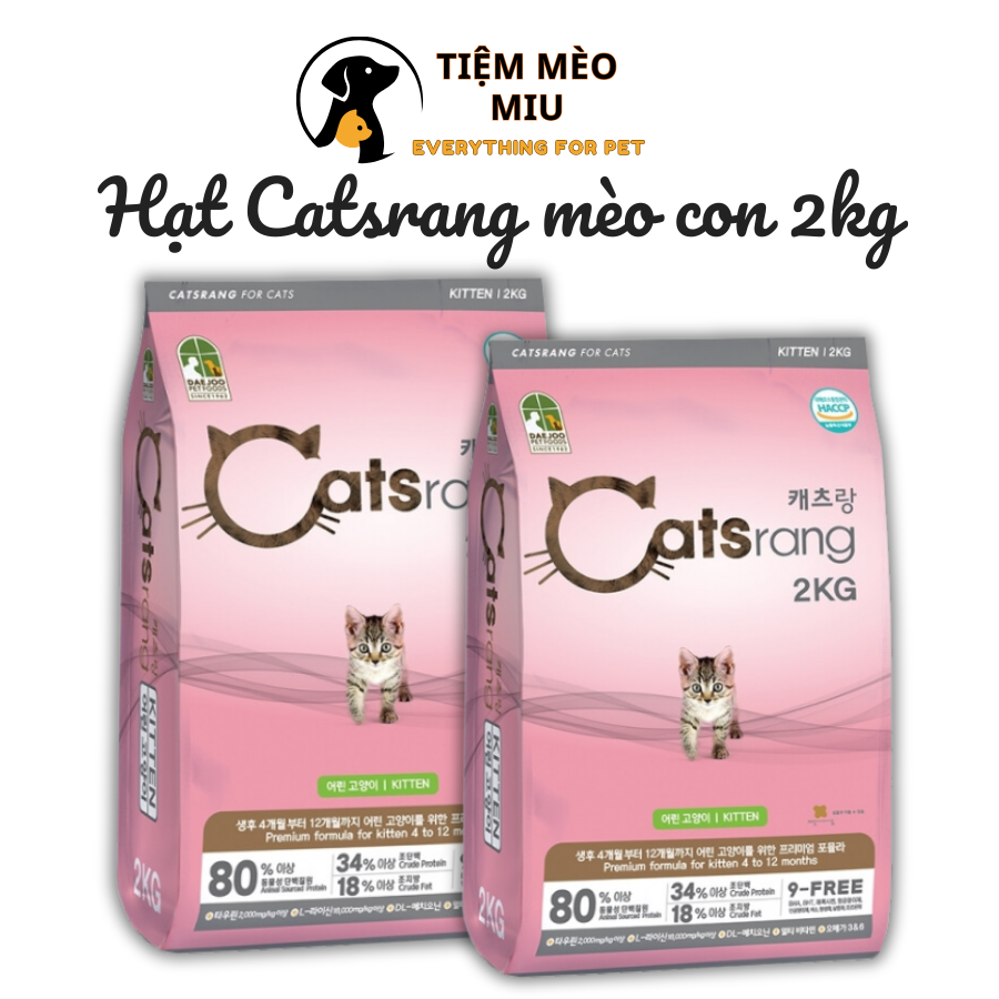Hạt thức ăn cho mèo Catsrang kitten 2kg,Thức ăn cho mèo con, Hạt cho mèo con nhiều dinh dưỡng