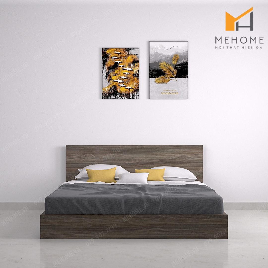 Giường ngủ gỗ công nghiệp thiết kế hiện đại đơn giản