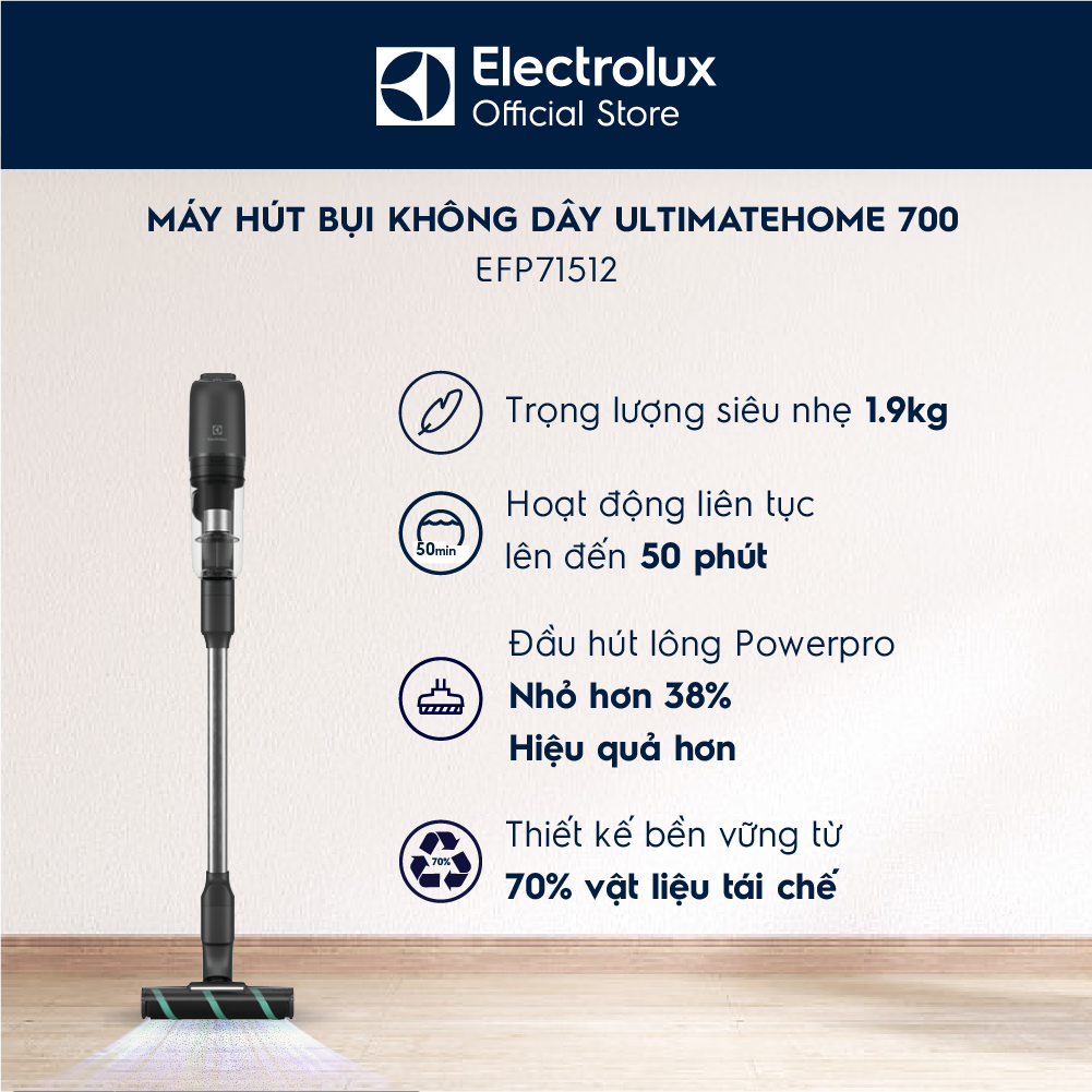 [MỚI] Máy Hút Bụi không dây Electrolux UltimateHome 700 EFP71512