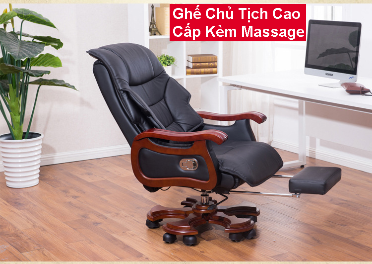 Ghế Chủ Tịch Cao Cấp, Ghế Lãnh Đạo Có Kèm Maxtra Để Chân Thư Giãn - Bảo Hành 3 Năm