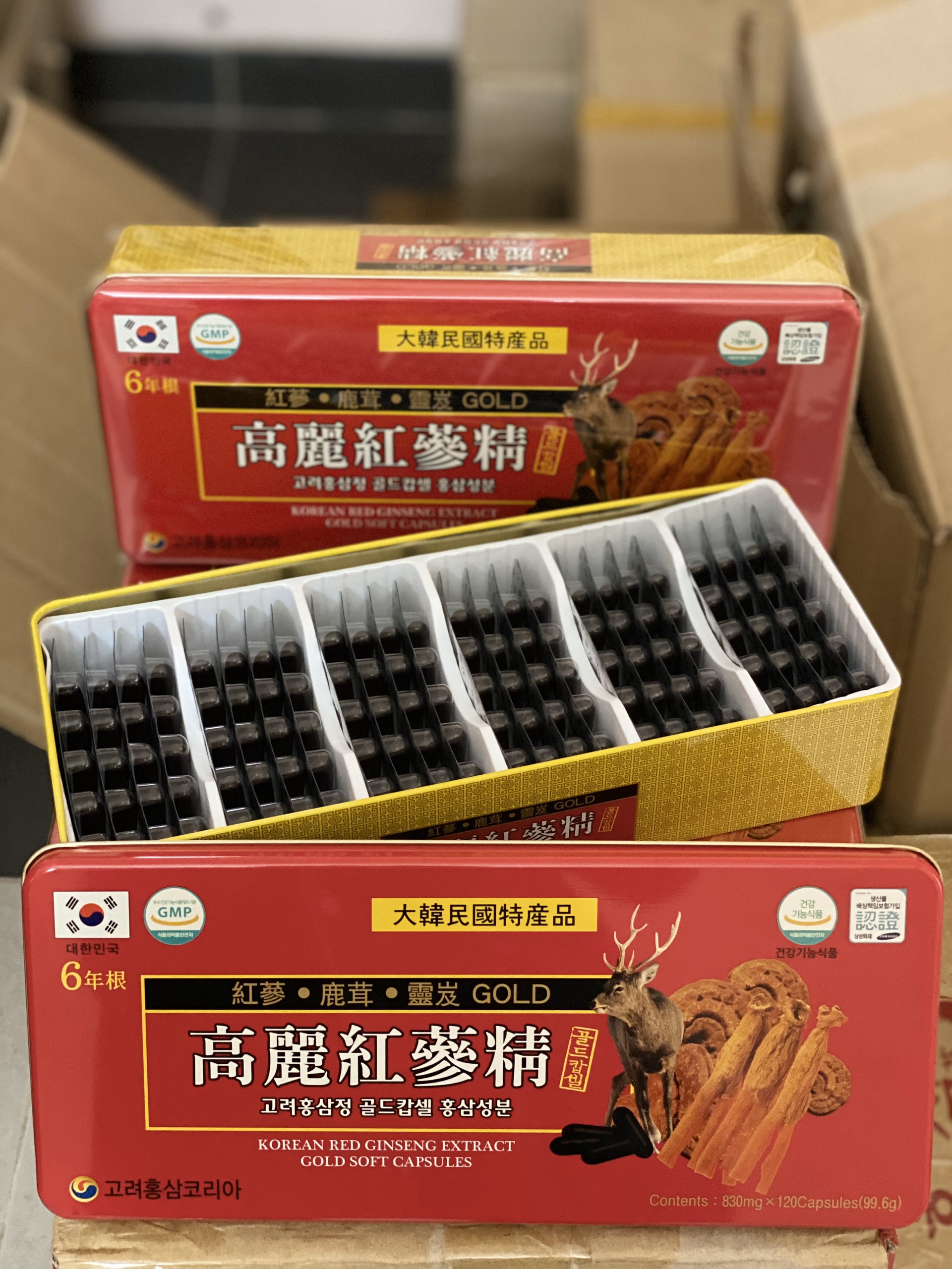 [CHÍNH HÃNG] Đạm hồng sâm nhung linh chi Hàn Quốc hộp 120 viên - giúp hồi phục cơ thể suy nhược, thải độc nhanh