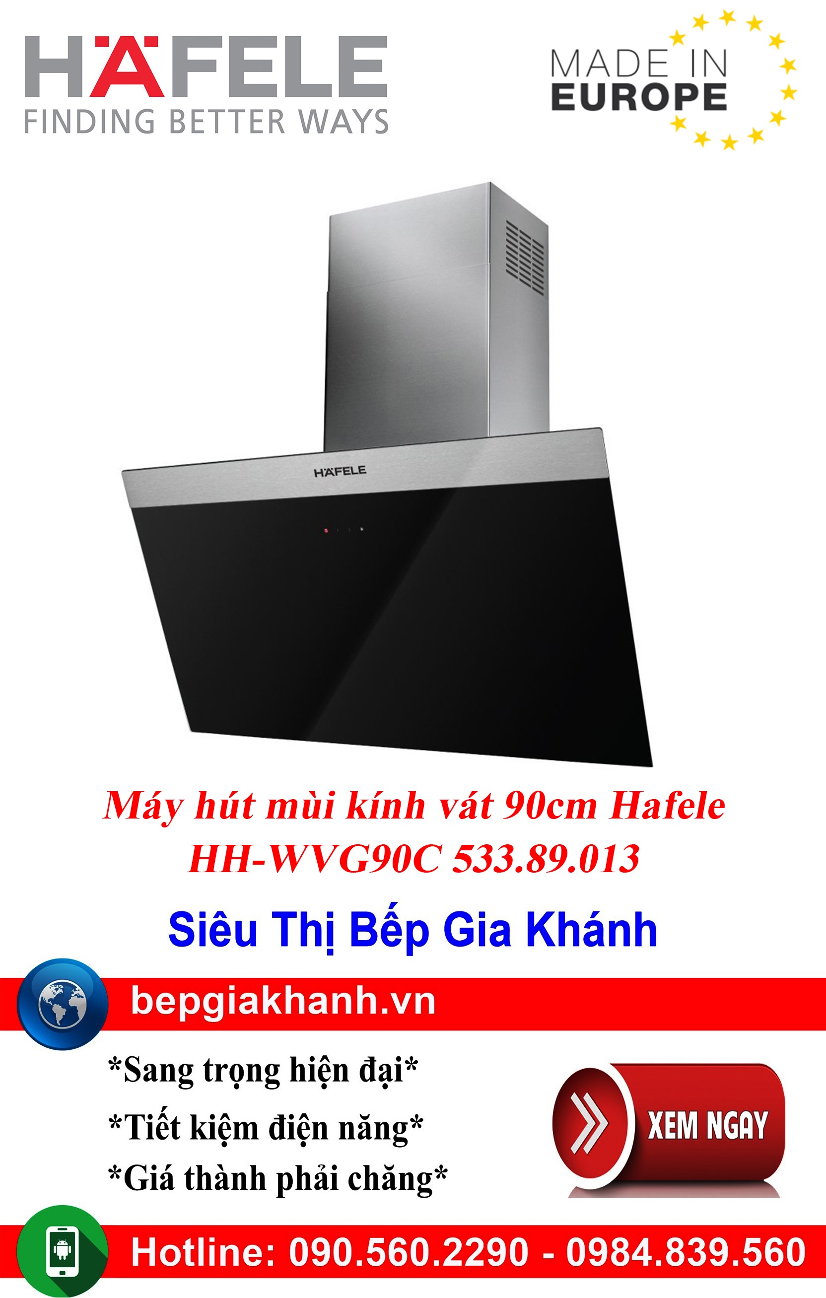 [HCM]Máy hút mùi kính vát 90cm Hafele HH-WVG90C 533.89.013 nhập khẩu Châu Âu, máy hút mùi nhà bếp, máy hút mùi bếp, máy hút mùi kính cong, máy hút mùi canzy, máy hút mùi mini, máy hút mùi âm trần, máy hút mùi electrolux, may hut mui