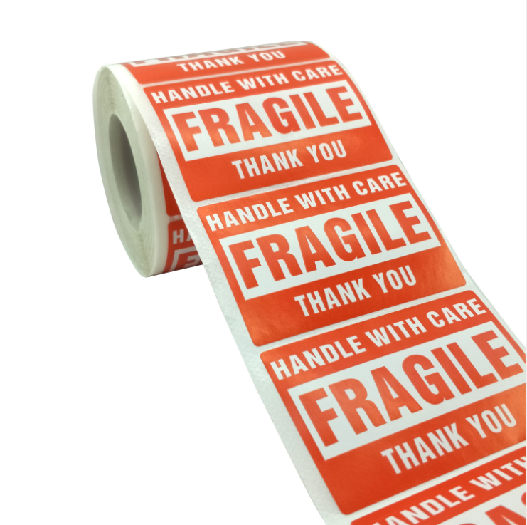 Cuộn 500 tem dán cảnh báo hàng dễ vỡ sticker có keo dán sẵn 5x7,5cm