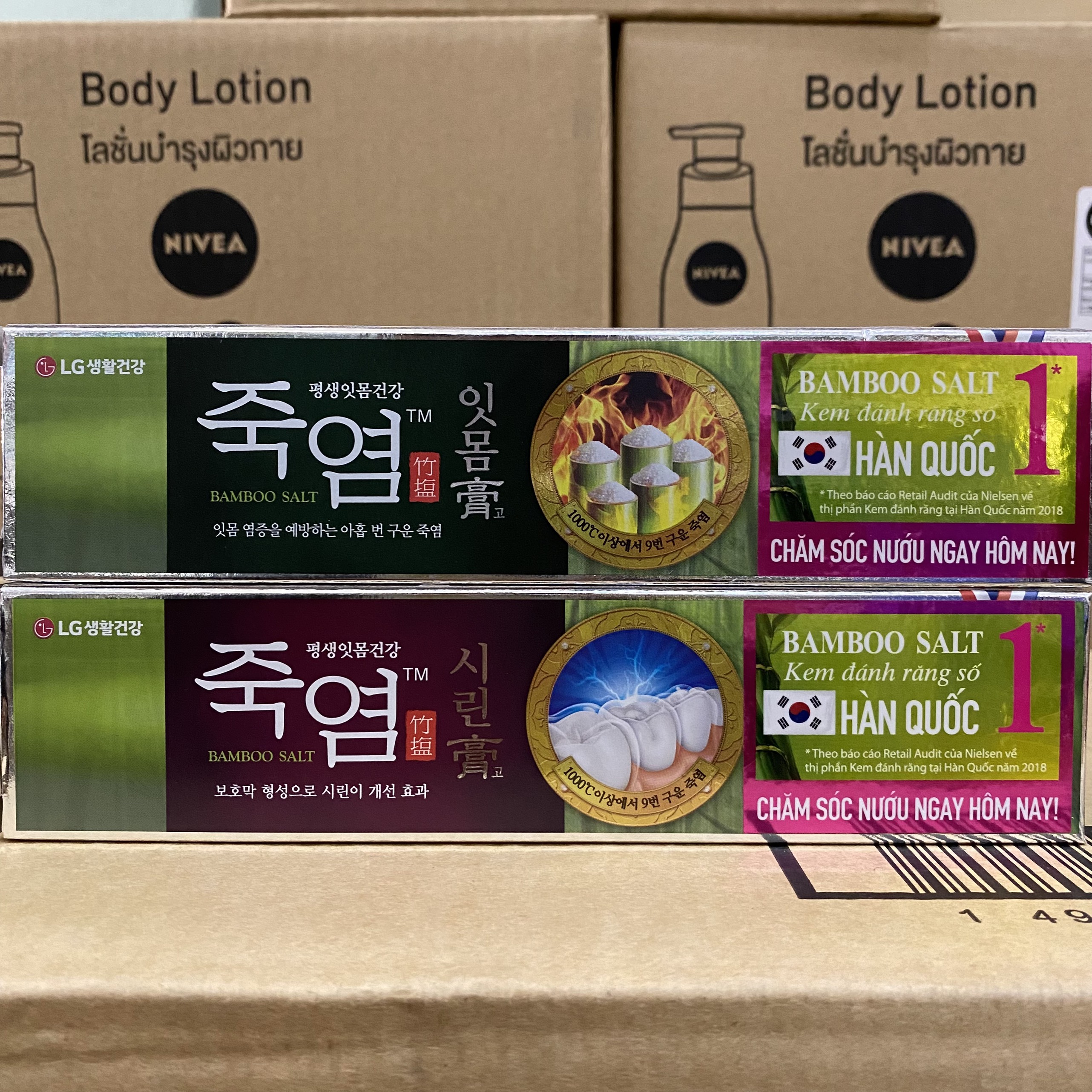 Kem đánh răng bamboo salt hàn quốc chăm sóc răng ê buốt và nướu răng 140g