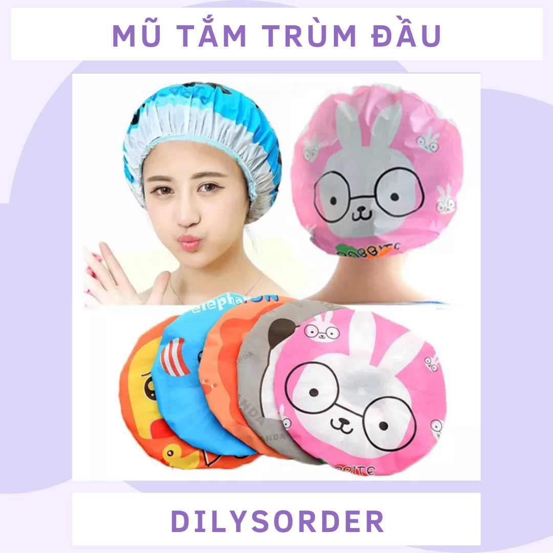 Mũ tắm trùm đầu mũ trùm đầu mũ ủ tóc mũ chùm tóc mũ trùm tóc