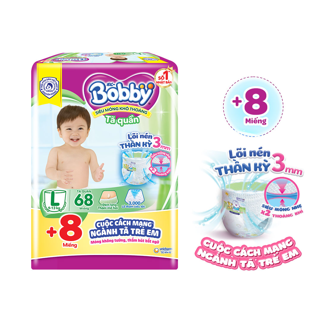 - tã quần bobby m76, l68, xl62, xxl56