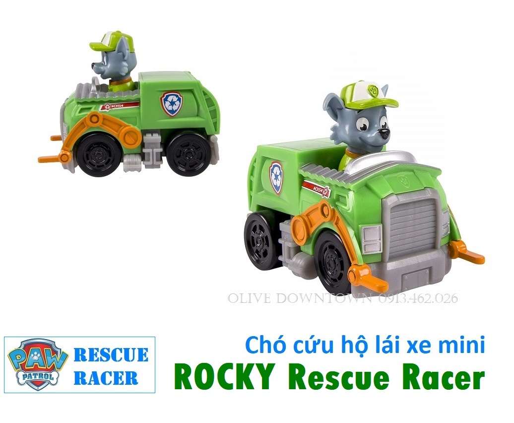 Rocky ~ chó cứu hộ lái xe nâng dòng rescue racer - paw patrol đội chó cứu hộ - đồ chơi vnxk