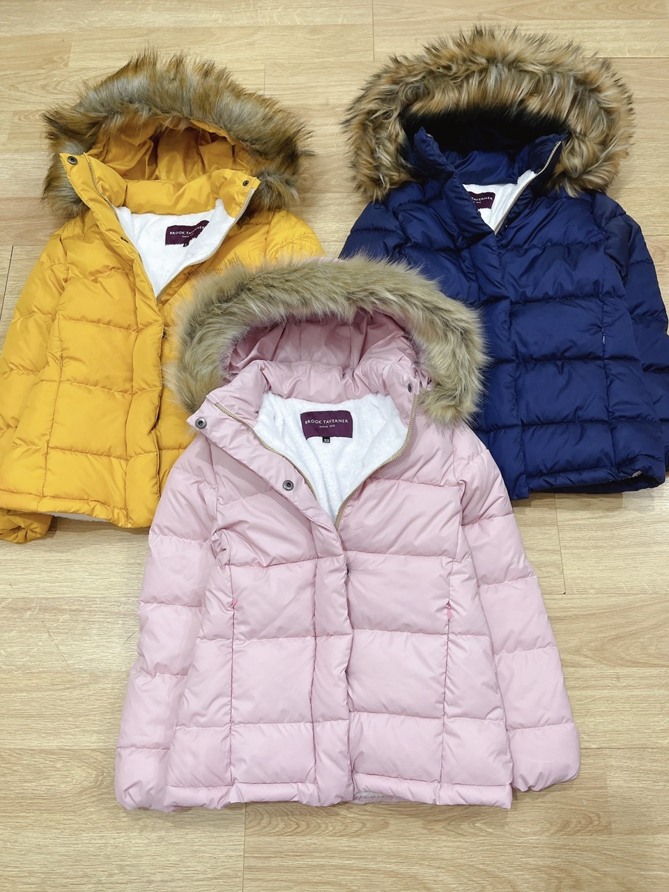 Áo phao xuất dư,áo khoác phao lót lông cho bé gái cực ấm size đại sz5-16t