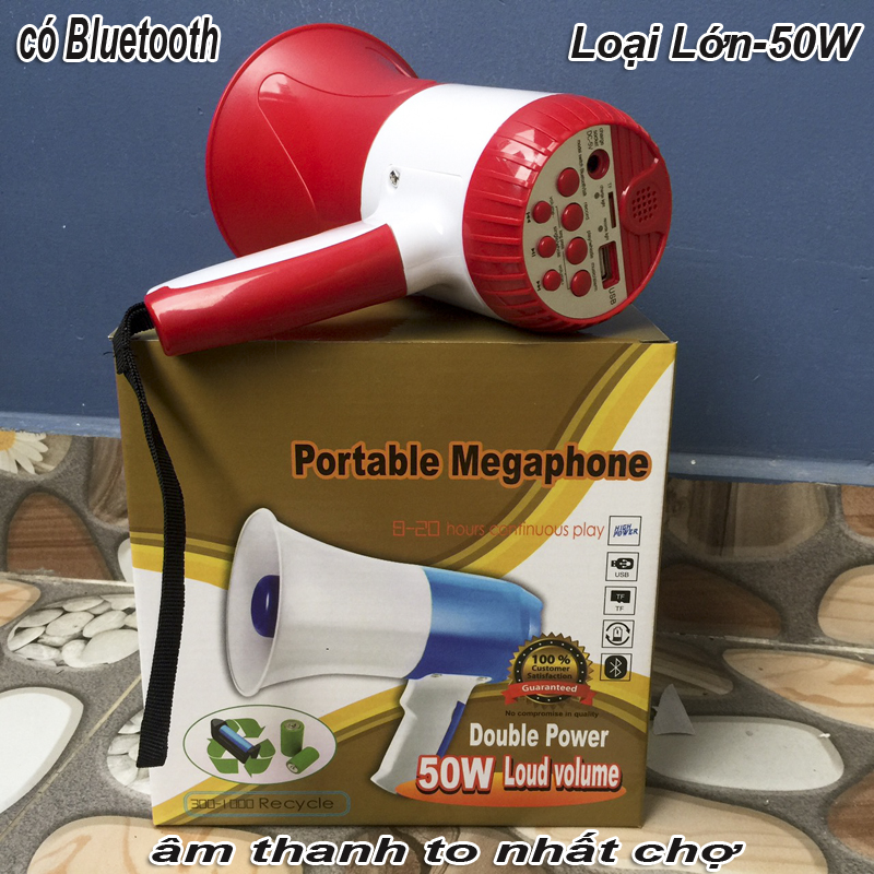 Loa phóng thanh Loại lớn 50w có Bluetooth / USB / THẺ NHỚ / Ghi âm / Sạc điện