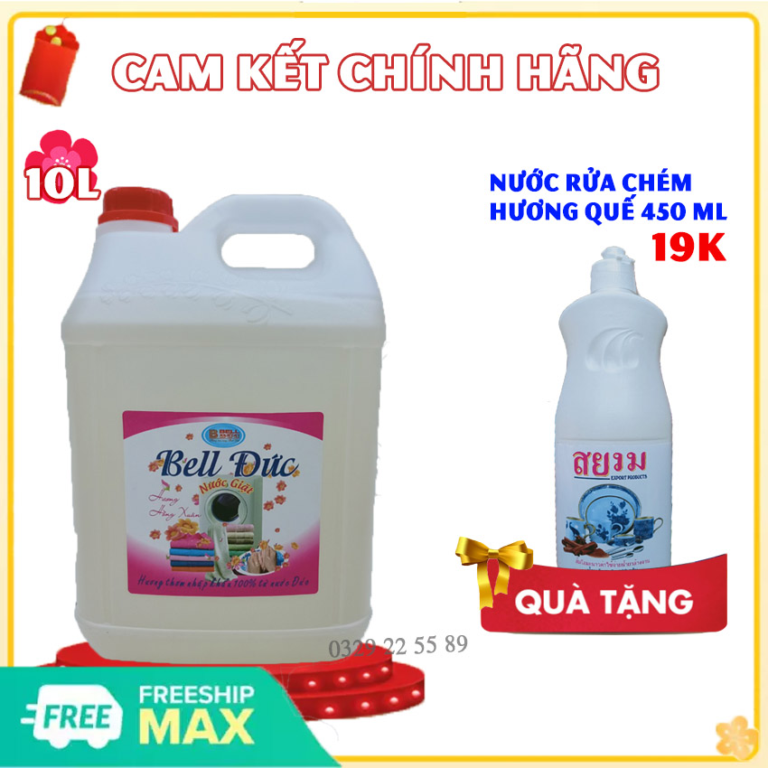 [CÓ QUÀ TẶNG] NƯỚC GIẶT BELL ĐỨC LÀM SẠCH, SÁNG VÀ CHỐNG BÁM BỤI - CAN 10L - Nước giặt xả, nước giặt comfort, nước giặt 5 in 1