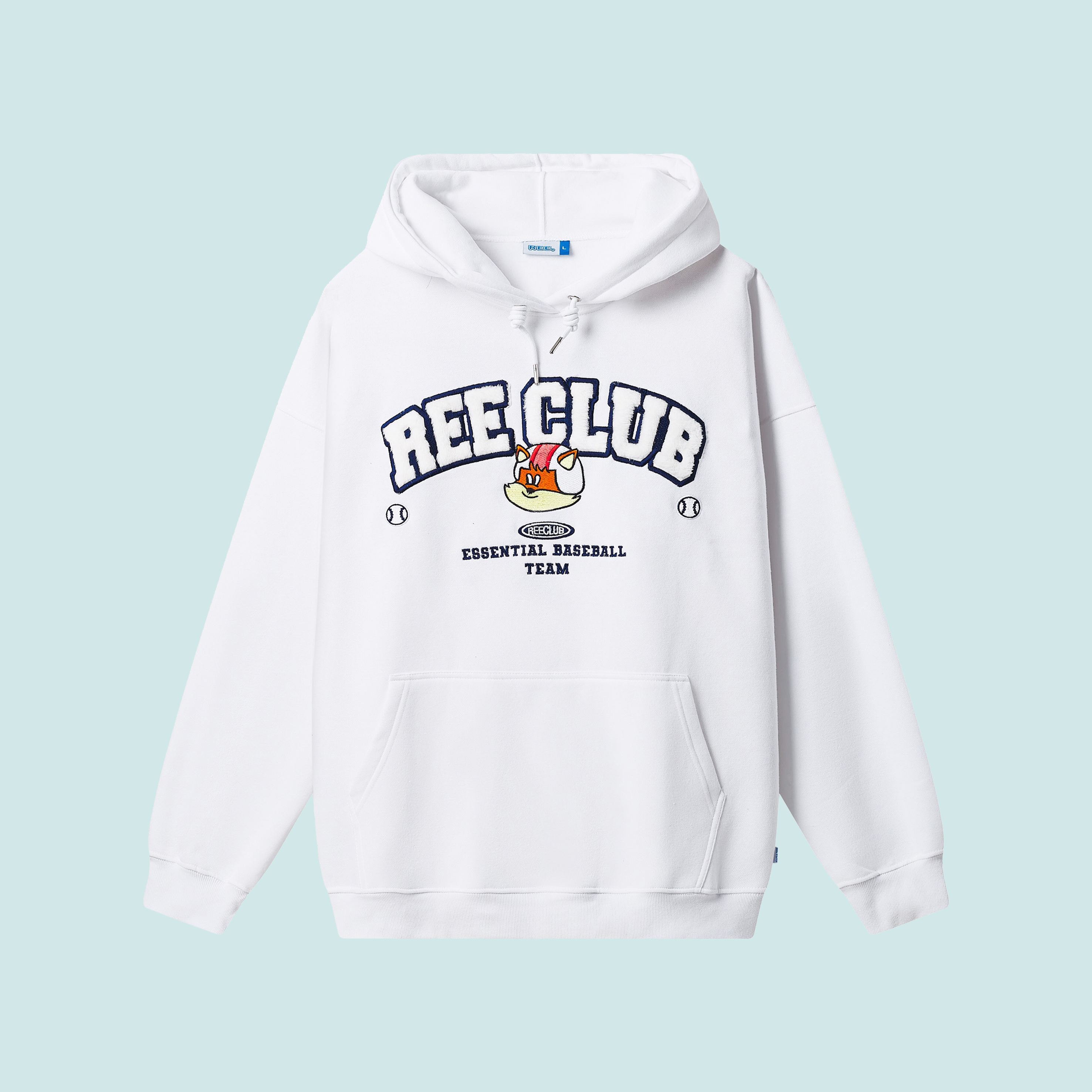 Local brand ree - áo hoodie ree club màu trắng thêu bông
