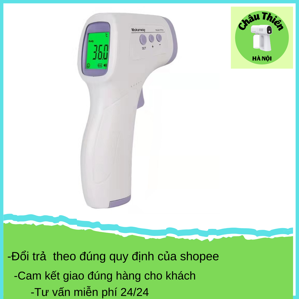 Máy đo nhiệt độ cầm tay Mokarway, nhiệt kế điện tử, nhiệt kế hồng ngoại cảm ứng đa năng, máy đo thân nhiệt