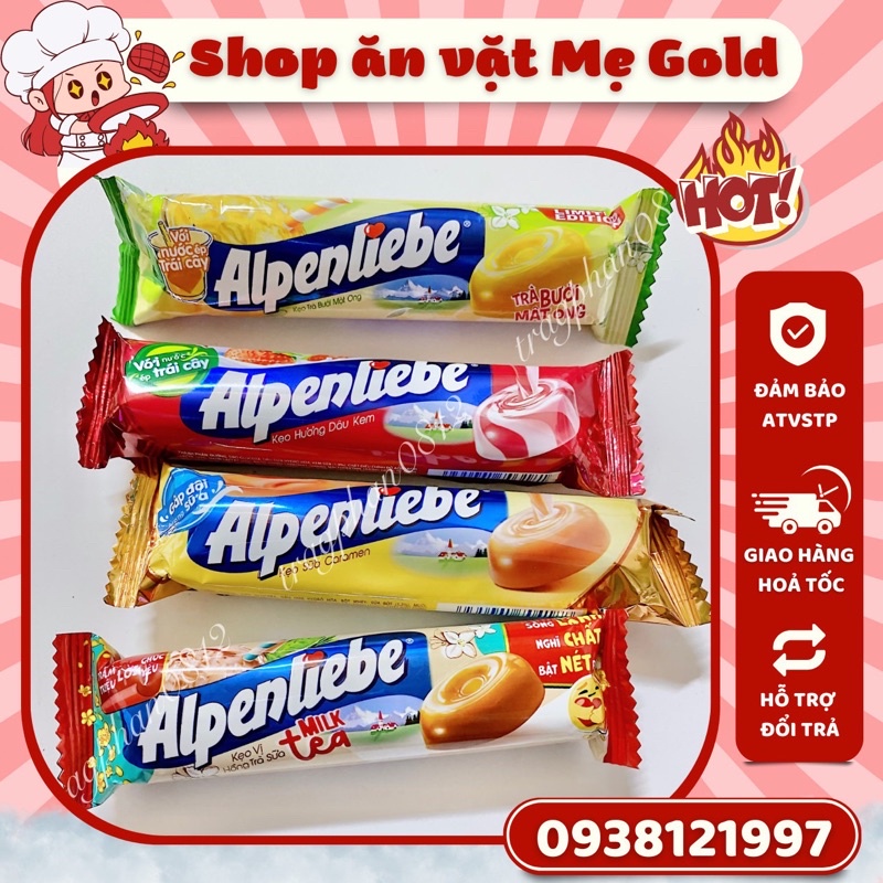 Kẹo Alpenliebe láng mịn, kẹo béo cứng các vị