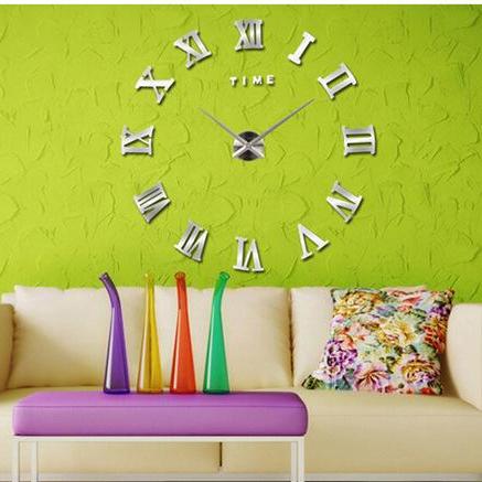 [Tặng PIN] Đồng hồ dán tường số la mã nổi 3D - 90cm - 120cm - Đồng hồ DIY - đồng hồ treo tường trang trí - DH382