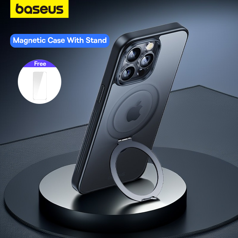 Ốp Baseus Sky Ring Stand cho iPhone 15 Pro Max Plus 180 Có thể điều chỉnh Kick Ring cho Hộp sạc không dây MagSafe