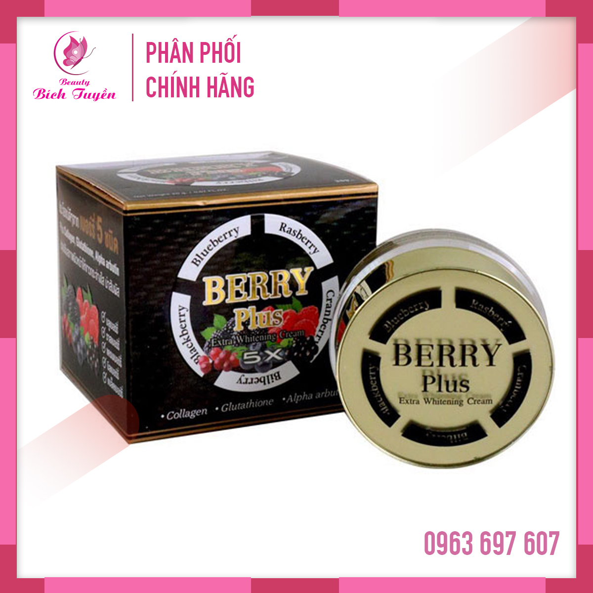 Kem dưỡng trắng berry plus 5x dưỡng trắng giảm nám hỗ trợ nám thái lan