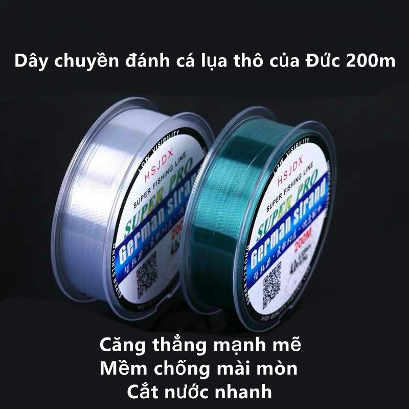 Cuộn dây câu cá dài 200m thiết kế chất lượng cao cấp