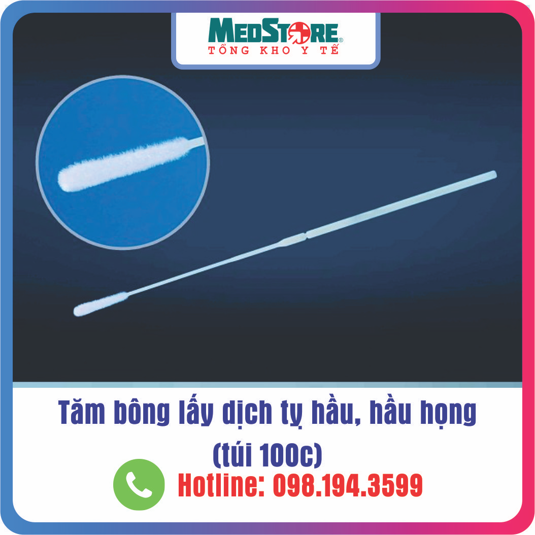 Tăm bông lấy dịch tỵ hầu, hầu họng , dịch mũi Medisafe
