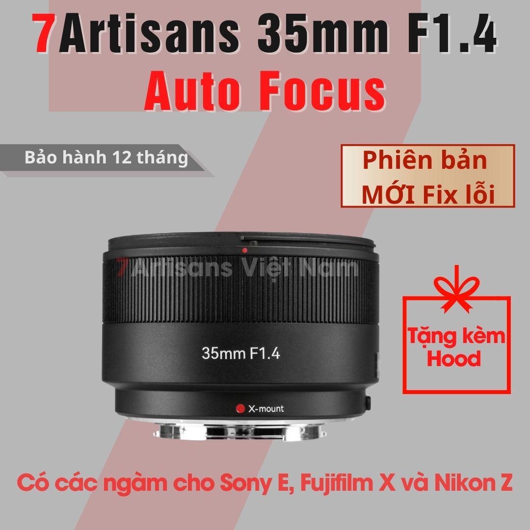 Ống kính 7Artisans AF 35mm F1.4 bản MỚI - Lens đa dụng lấy nét tự động Auto Focus dành cho Fujfilm X