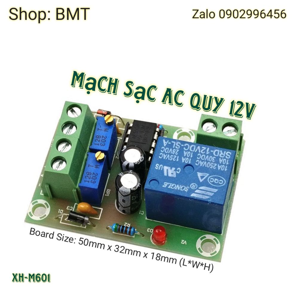 Điều khiển Sạc Ac Quy tự ngắt 12V