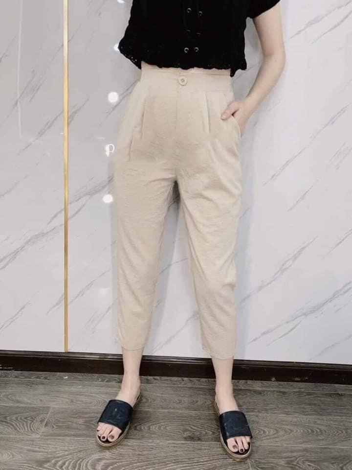 Quần đũi nữ baggy cao cấp chất vải đũi dễ mặc,mát mẻ giá tốt