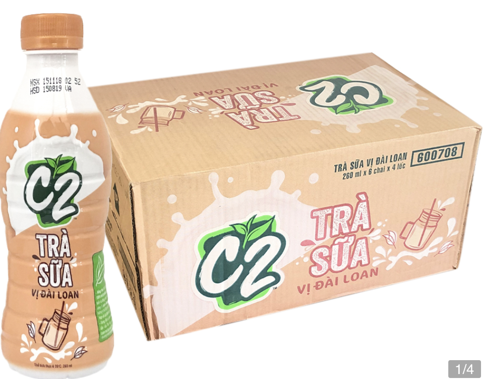 Thùng 24 chai trà sữa đài loan c2 260ml