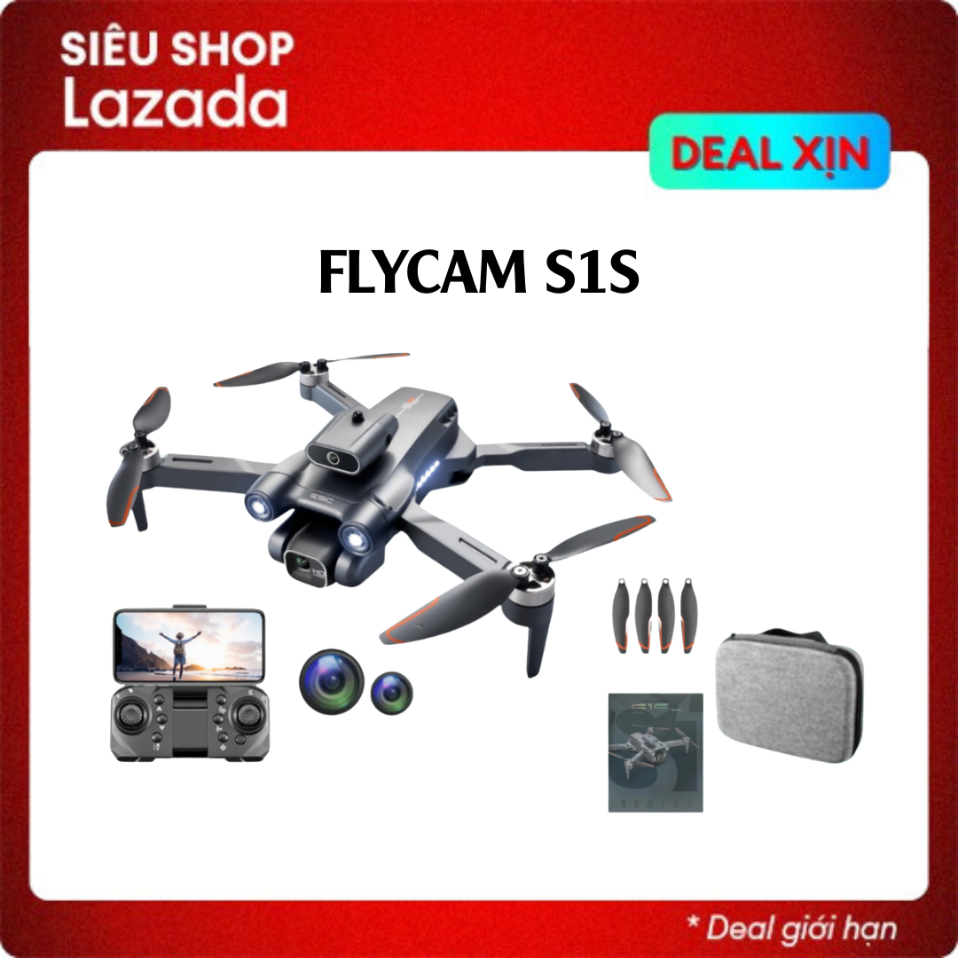 Flycam Mini S1S Camera 6K, Playcam  P15 Pro  Điều Khiển Từ Xa Động Cơ Không Chổi Than Siêu Bền, Cảm Biến Chống Va Chạm, Bay Xa 1500m