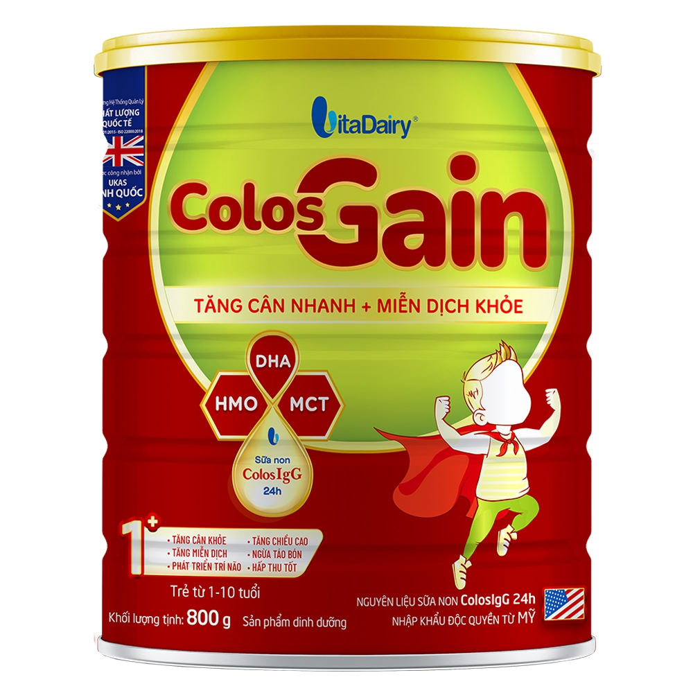 Sữa colos gain 1+ 800g tăng cân nhanh miễn dịch khỏe