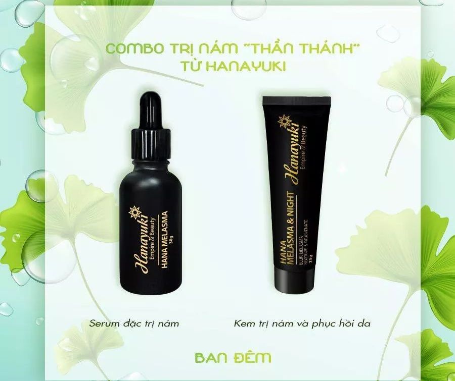 [TẶNG QUÀ + GIẢM VOUCHER 8%] [Chính hãng Hanayuki Date 2026] Bộ đôi nám serum nám hana melasma & kem nám hana melasma night Hanayuki