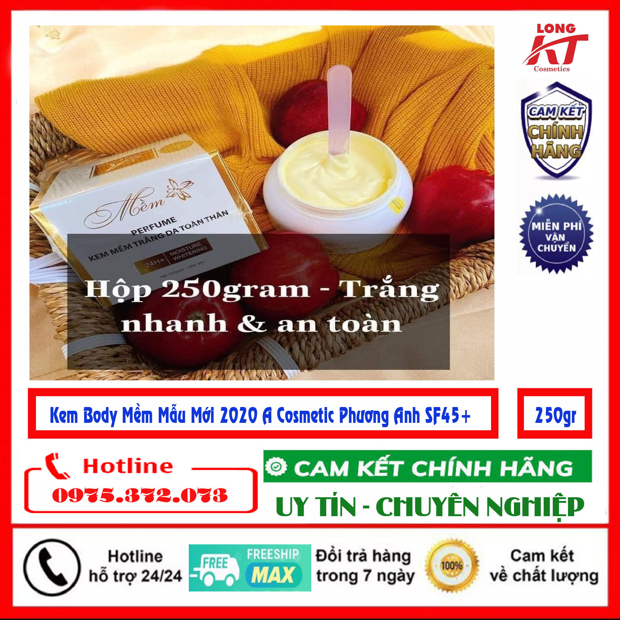 [[Chính hãng - Mỹ Phẩm Phương Anh A cosmetics]]Kem body mềm nước hoa A Cosmetics mẫu mới, kem dưỡng trắng da toàn thân, giúp da trắng sáng, mềm mịn 250gr có logo phương Anh