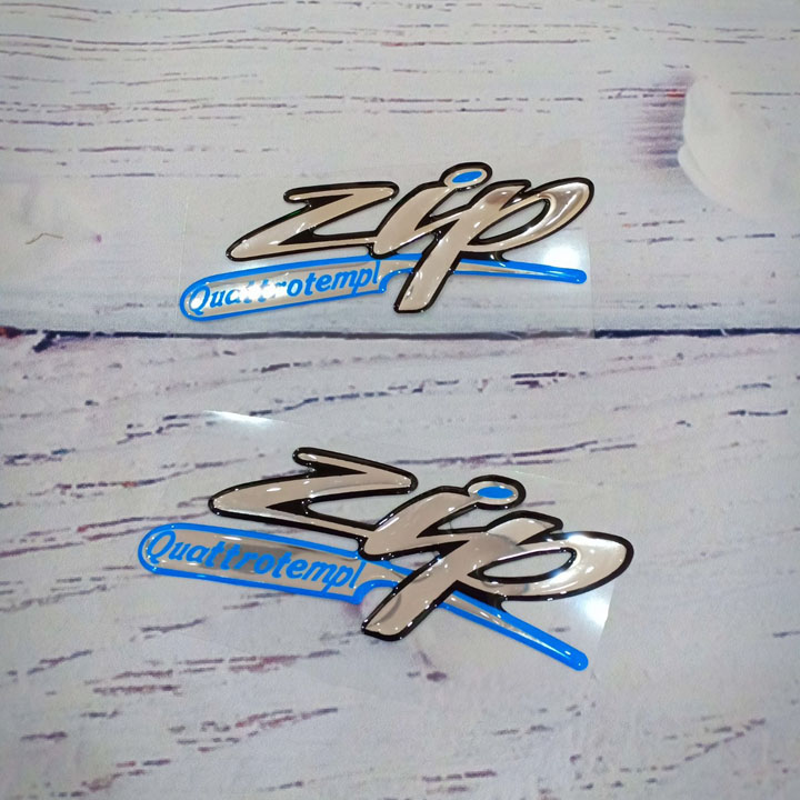Cặp tem nổi xe Zip - PIAGGIO [ GIÁ 1 ĐÔI ] tem decal xe máy , màu XANH - ĐỎ như hình